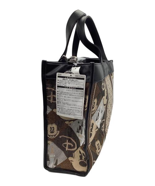 Disney RESORT（ディズニーリゾート）Disney RESORT (ディズニーリゾート) ジャガード織　2WAYバッグ ブラック×ブラウンの古着・服飾アイテム