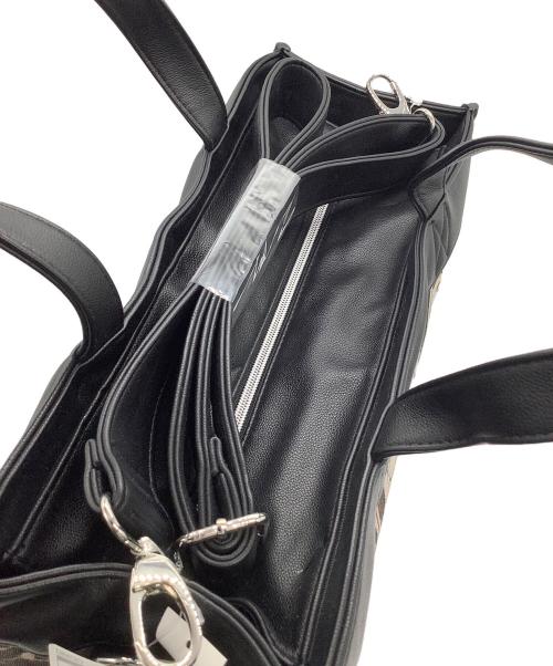 Disney RESORT（ディズニーリゾート）Disney RESORT (ディズニーリゾート) ジャガード織　2WAYバッグ ブラック×ブラウンの古着・服飾アイテム