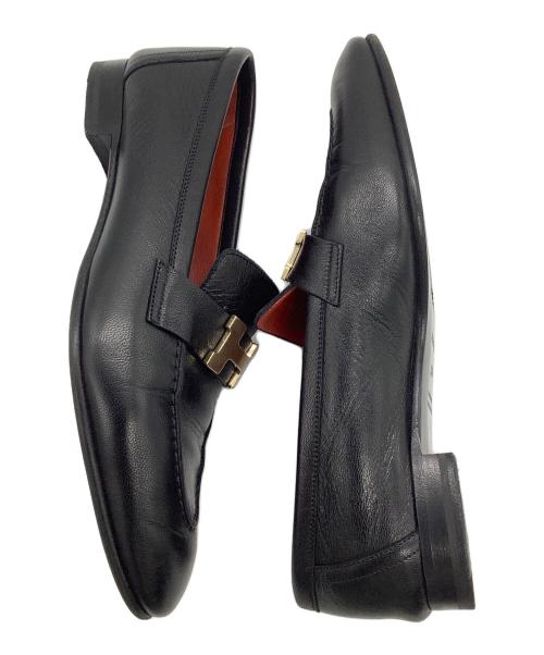 HERMES（エルメス）HERMES (エルメス) semelle cuir　モカシン パリ　ローファー ブラック サイズ:37　1/2の古着・服飾アイテム