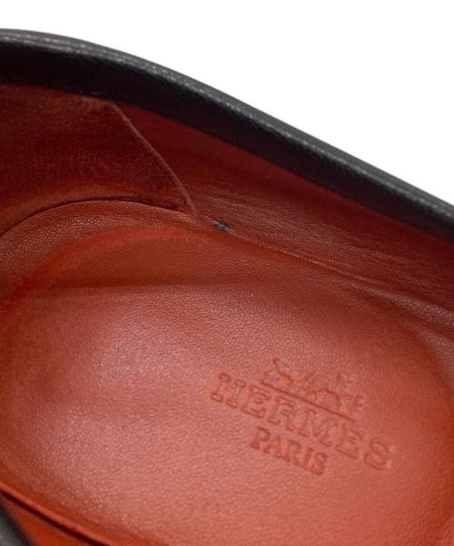 HERMES（エルメス）HERMES (エルメス) semelle cuir　モカシン パリ　ローファー ブラック サイズ:37　1/2の古着・服飾アイテム
