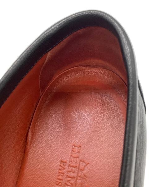 HERMES（エルメス）HERMES (エルメス) semelle cuir　モカシン パリ　ローファー ブラック サイズ:37　1/2の古着・服飾アイテム