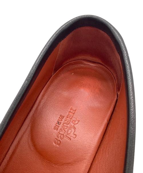 HERMES（エルメス）HERMES (エルメス) semelle cuir　モカシン パリ　ローファー ブラック サイズ:37　1/2の古着・服飾アイテム