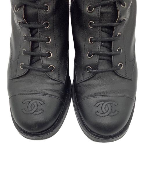 CHANEL（シャネル）CHANEL (シャネル) レースアップブーツ ブラック サイズ:38Cの古着・服飾アイテム
