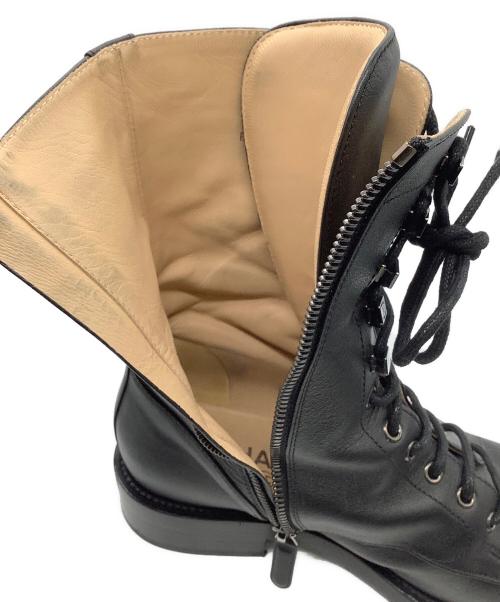 CHANEL（シャネル）CHANEL (シャネル) レースアップブーツ ブラック サイズ:38Cの古着・服飾アイテム