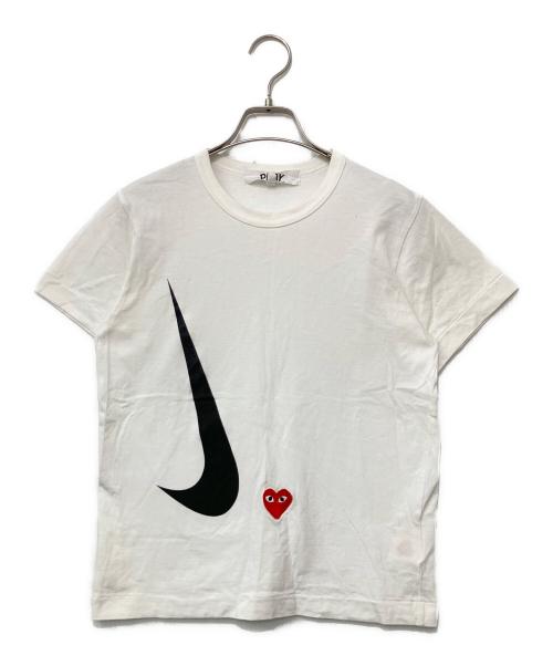 NIKE（ナイキ）NIKE (ナイキ) PLAY COMME des GARCONS (プレイコムデギャルソン) 半袖Tシャツ ホワイト サイズ:Lの古着・服飾アイテム