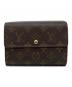 LOUIS VUITTON（ルイ ヴィトン）の古着「モノグラム　ポルトトレゾール エテュイパピエ　3つ折り財布」｜ブラウン