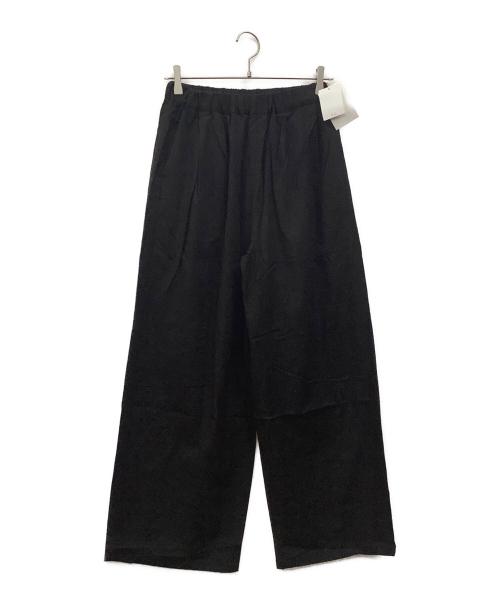 UNGRID（アングリッド）Ungrid (アングリッド) リネン混カーブラフパンツ ブラック サイズ:Free 未使用品の古着・服飾アイテム
