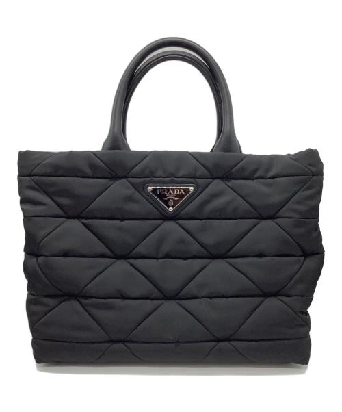 PRADA（プラダ）PRADA (プラダ) ミディアム パデッド Re-Nylon トートバッグ ブラックの古着・服飾アイテム