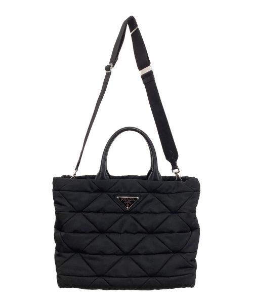 PRADA（プラダ）PRADA (プラダ) ミディアム パデッド Re-Nylon トートバッグ ブラックの古着・服飾アイテム