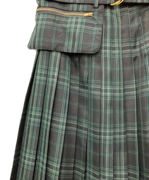 SR（シアー）SR (シアー) プリーツスカート グリーン サイズ:1の古着・服飾アイテム