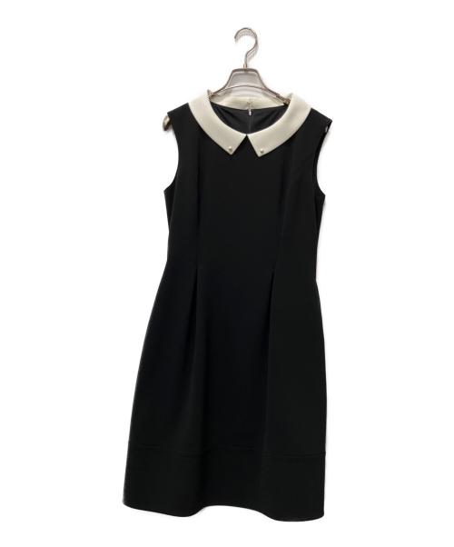 Rene（ルネ）Rene (ルネ) ノースリーブワンピース ブラック×ホワイト サイズ:38の古着・服飾アイテム