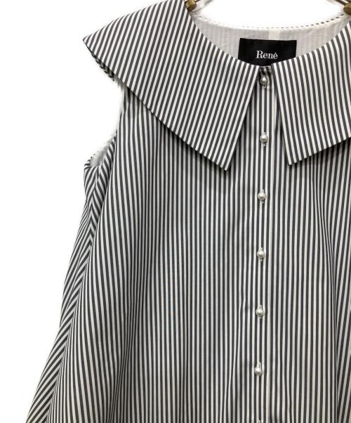 Rene（ルネ）Rene (ルネ) ノースリーブワンピース ホワイト×ブラック サイズ:38の古着・服飾アイテム