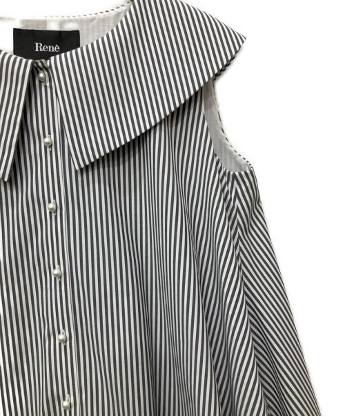 Rene（ルネ）Rene (ルネ) ノースリーブワンピース ホワイト×ブラック サイズ:38の古着・服飾アイテム