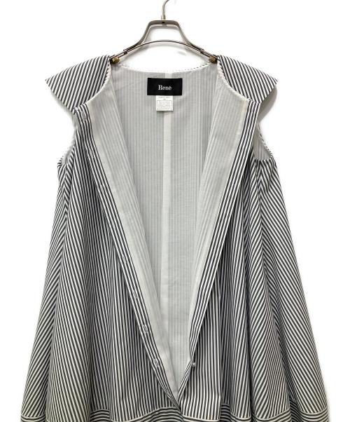 Rene（ルネ）Rene (ルネ) ノースリーブワンピース ホワイト×ブラック サイズ:38の古着・服飾アイテム