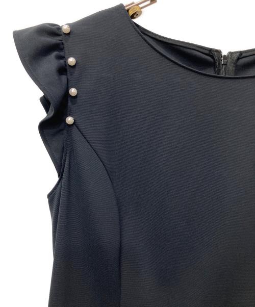Rene（ルネ）Rene (ルネ) 半袖ワンピース ブラック×ホワイト サイズ:38の古着・服飾アイテム