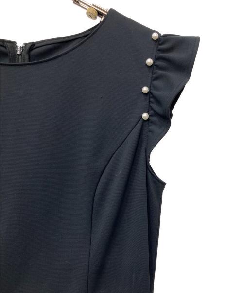 Rene（ルネ）Rene (ルネ) 半袖ワンピース ブラック×ホワイト サイズ:38の古着・服飾アイテム