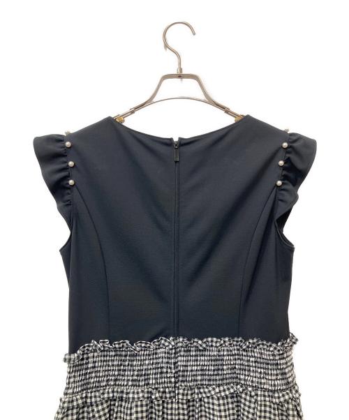 Rene（ルネ）Rene (ルネ) 半袖ワンピース ブラック×ホワイト サイズ:38の古着・服飾アイテム