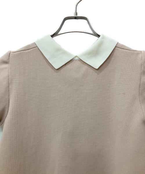 M'S GRACY（エムズグレイシー）M'S GRACY (エムズグレイシー) 半袖ワンピース ホワイト×ベージュ サイズ:40の古着・服飾アイテム