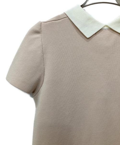 M'S GRACY（エムズグレイシー）M'S GRACY (エムズグレイシー) 半袖ワンピース ホワイト×ベージュ サイズ:40の古着・服飾アイテム