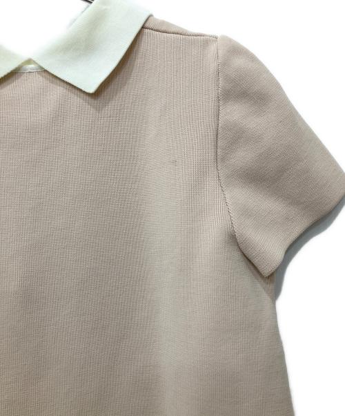 M'S GRACY（エムズグレイシー）M'S GRACY (エムズグレイシー) 半袖ワンピース ホワイト×ベージュ サイズ:40の古着・服飾アイテム