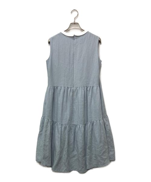 Rene（ルネ）Rene (ルネ) ノースリーブワンピース ブルー×ホワイト サイズ:38の古着・服飾アイテム