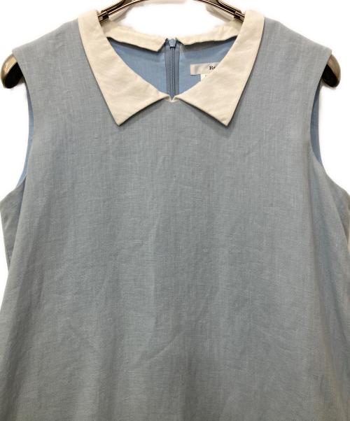 Rene（ルネ）Rene (ルネ) ノースリーブワンピース ブルー×ホワイト サイズ:38の古着・服飾アイテム