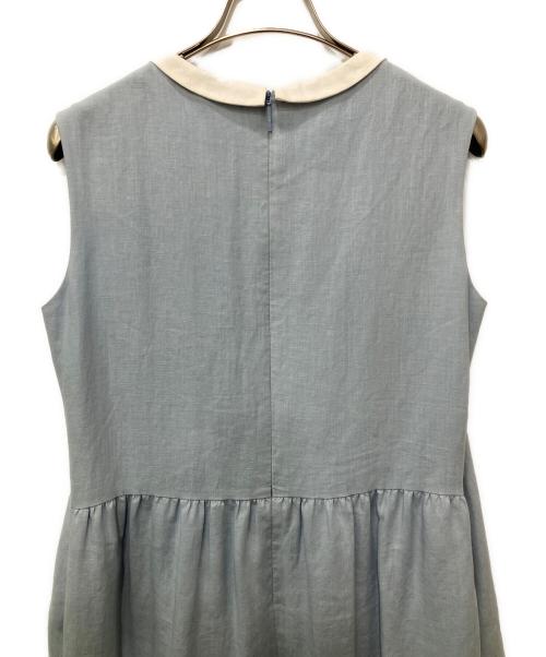 Rene（ルネ）Rene (ルネ) ノースリーブワンピース ブルー×ホワイト サイズ:38の古着・服飾アイテム
