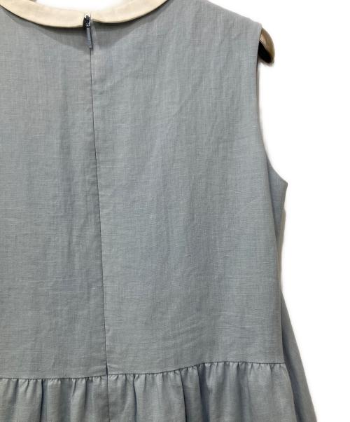 Rene（ルネ）Rene (ルネ) ノースリーブワンピース ブルー×ホワイト サイズ:38の古着・服飾アイテム