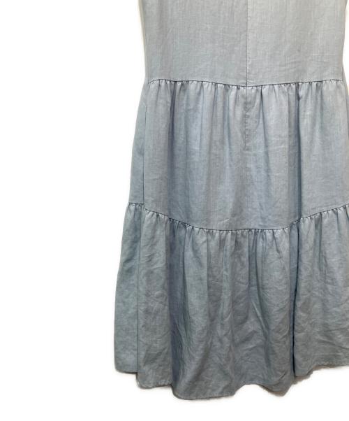 Rene（ルネ）Rene (ルネ) ノースリーブワンピース ブルー×ホワイト サイズ:38の古着・服飾アイテム