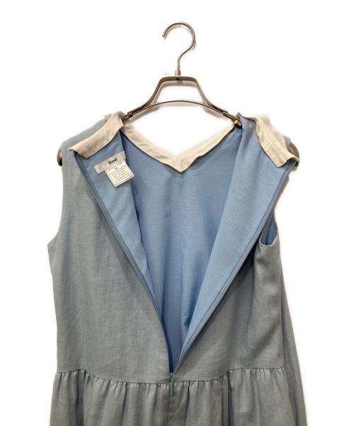 Rene（ルネ）Rene (ルネ) ノースリーブワンピース ブルー×ホワイト サイズ:38の古着・服飾アイテム