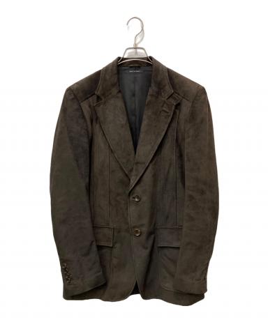 中古・古着通販】GUCCI (グッチ) レザーテーラードジャケット ブラウン