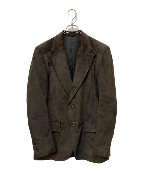 GUCCI（グッチ）GUCCI (グッチ) レザーテーラードジャケット ブラウン サイズ:48の古着・服飾アイテム