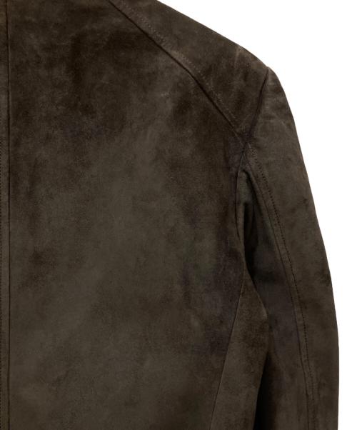 GUCCI（グッチ）GUCCI (グッチ) レザーテーラードジャケット ブラウン サイズ:48の古着・服飾アイテム