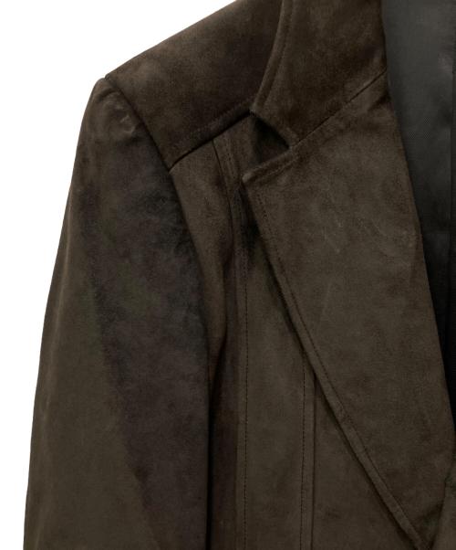 GUCCI（グッチ）GUCCI (グッチ) レザーテーラードジャケット ブラウン サイズ:48の古着・服飾アイテム