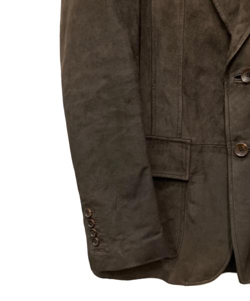 GUCCI（グッチ）GUCCI (グッチ) レザーテーラードジャケット ブラウン サイズ:48の古着・服飾アイテム