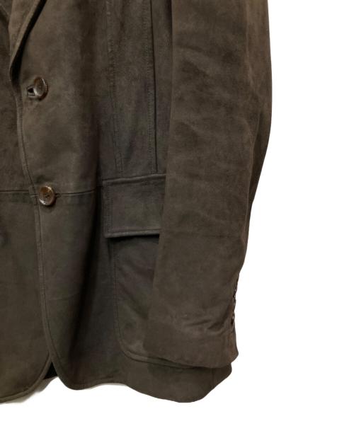 GUCCI（グッチ）GUCCI (グッチ) レザーテーラードジャケット ブラウン サイズ:48の古着・服飾アイテム