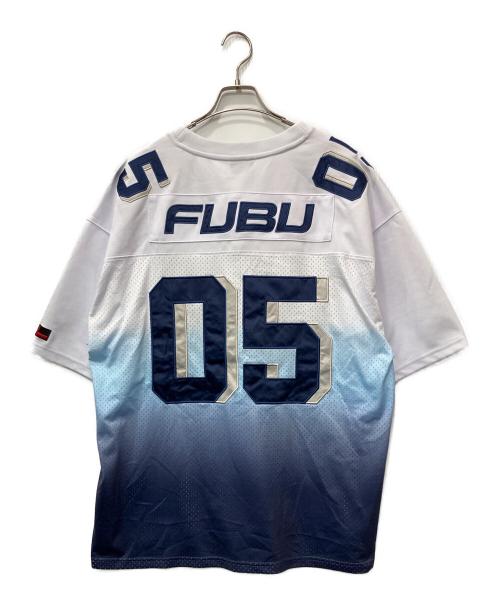 FUBU（フブ）FUBU (フブ) ゲームシャツ ホワイト×ネイビー サイズ:XLの古着・服飾アイテム