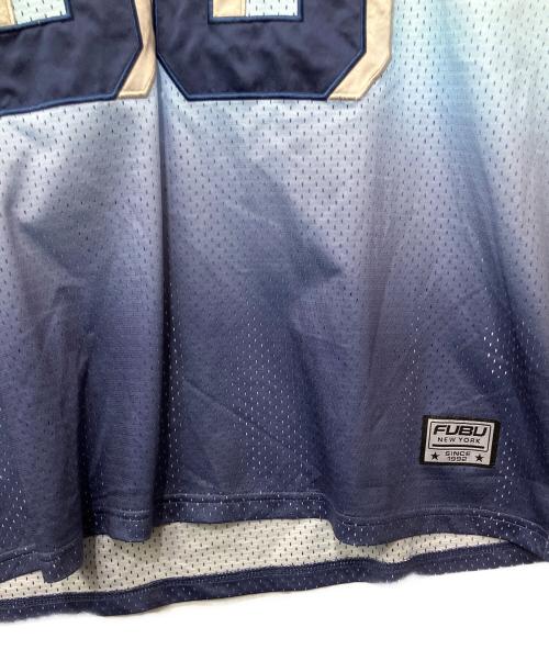 FUBU（フブ）FUBU (フブ) ゲームシャツ ホワイト×ネイビー サイズ:XLの古着・服飾アイテム