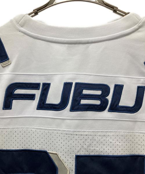 FUBU（フブ）FUBU (フブ) ゲームシャツ ホワイト×ネイビー サイズ:XLの古着・服飾アイテム