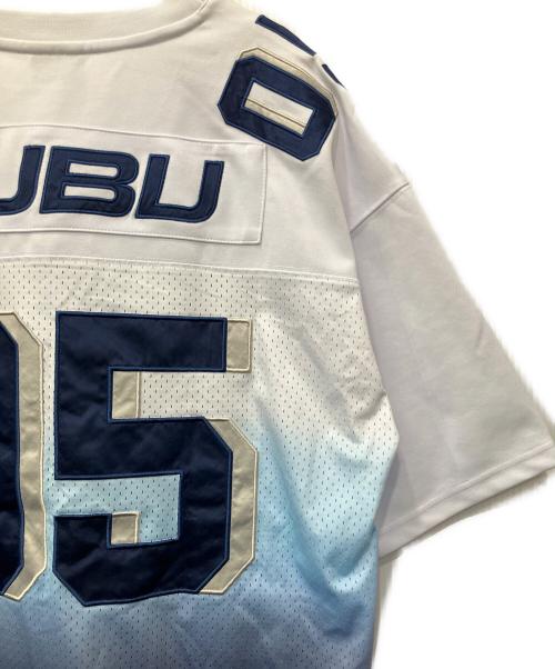 FUBU（フブ）FUBU (フブ) ゲームシャツ ホワイト×ネイビー サイズ:XLの古着・服飾アイテム