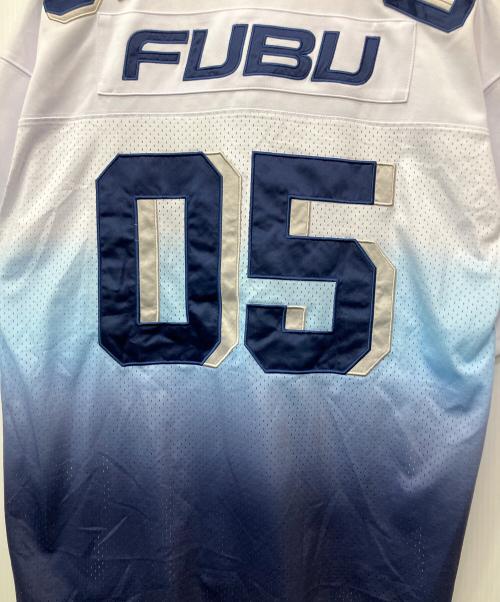 FUBU（フブ）FUBU (フブ) ゲームシャツ ホワイト×ネイビー サイズ:XLの古着・服飾アイテム