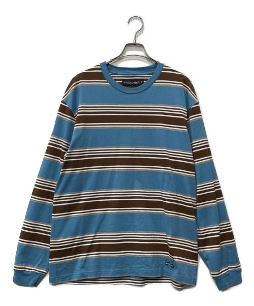 WACKO MARIA（ワコマリア）WACKO MARIA (ワコマリア) 長袖カットソー ブルー×ブラウン サイズ:XLの古着・服飾アイテム