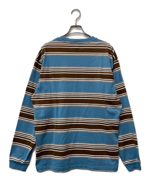 WACKO MARIA（ワコマリア）WACKO MARIA (ワコマリア) 長袖カットソー ブルー×ブラウン サイズ:XLの古着・服飾アイテム