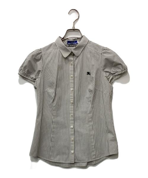BURBERRY BLUE LABEL（バーバリー ブルー レーベル）BURBERRY BLUE LABEL (バーバリー ブルー レーベル) 半袖シャツ グレー×ブラック サイズ:38の古着・服飾アイテム