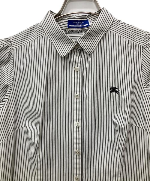 BURBERRY BLUE LABEL（バーバリー ブルー レーベル）BURBERRY BLUE LABEL (バーバリー ブルー レーベル) 半袖シャツ グレー×ブラック サイズ:38の古着・服飾アイテム