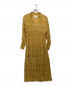 Ameriアメリ）の古着「SHIRRING PLEATS DRESS」｜イエロー