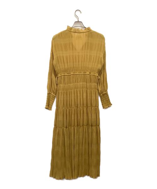 Ameri（アメリ）AMERI (アメリ) SHIRRING PLEATS DRESS イエロー サイズ:Mの古着・服飾アイテム