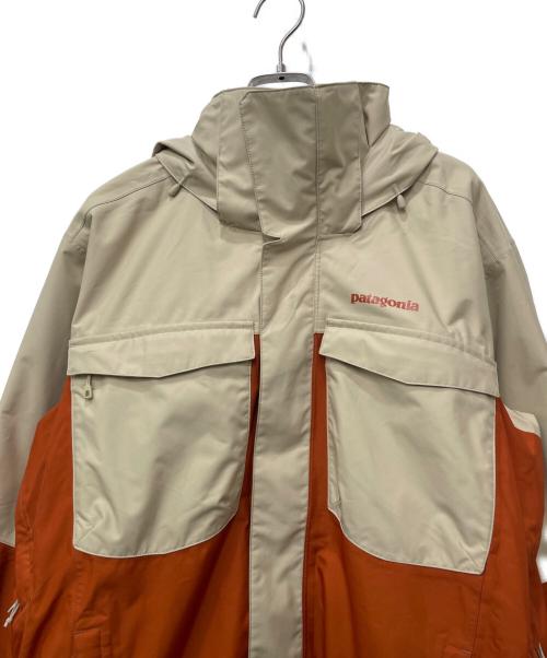 Patagonia（パタゴニア）Patagonia (パタゴニア) スノーショットフリーライドジャケット ベージュ×オレンジ サイズ:Mの古着・服飾アイテム
