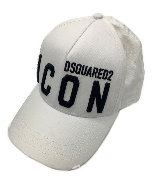 DSQUARED2（ディースクエアード）DSQUARED2 (ディースクエアード) Icon Baseball Cap　 ホワイトの古着・服飾アイテム
