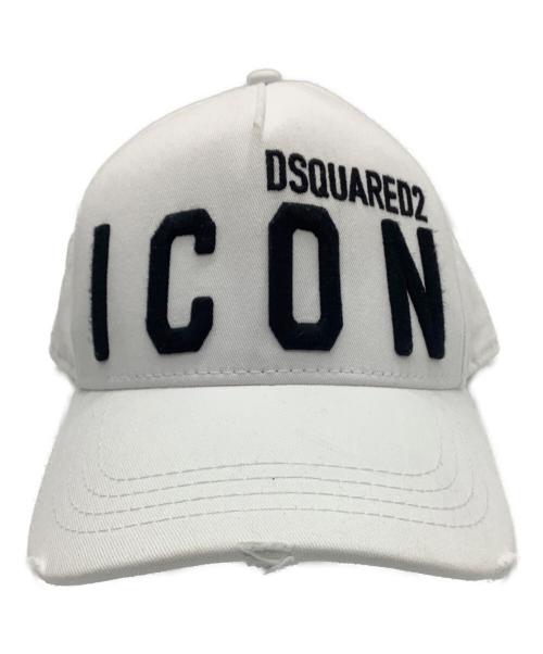 DSQUARED2（ディースクエアード）DSQUARED2 (ディースクエアード) Icon Baseball Cap　 ホワイトの古着・服飾アイテム